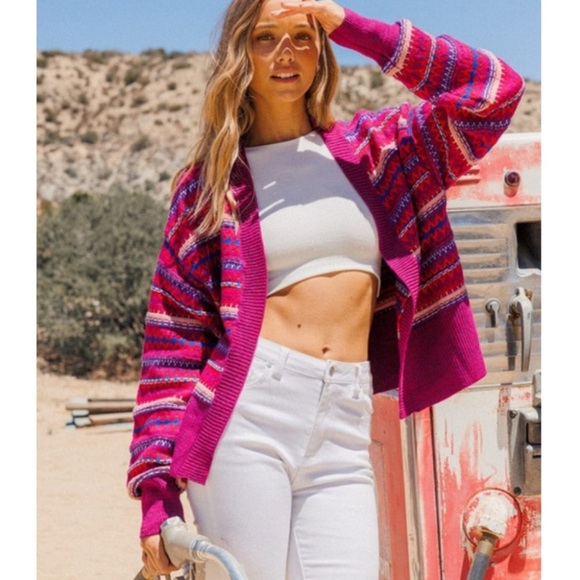 Private Label Sweaters - 🍁New🍁 Beautiful Open Front Multi Colored Spring Cardigan Sweater